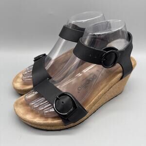 Papillio by Birkenstock Soley Womens Size 6 Wedge Sandals Black